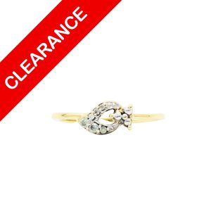 Diamond Leaf Ring 10k .07ct - Ring